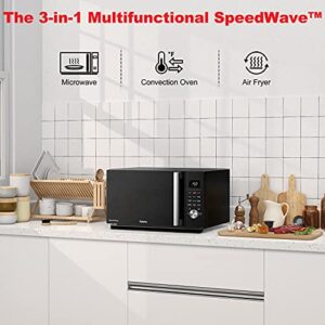 Galanz GSWWA16BKSA10 3-in-1 SpeedWave with TotalFry 360, Microwave, Air Fryer, Convection Oven with Combi-Speed Cooking, 1.6 Cu.Ft/ 1000W, Black