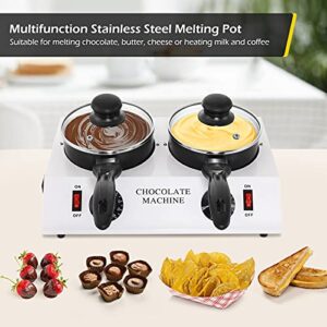 Dyna-Living Chocolate Melting Pot Cheese Chocolate Tempering Machine Electric Melter Fondue Pot Heater for Chocolate, Butter, Cheese, Cream, Candy, Milk, Coffee(Double Heads)