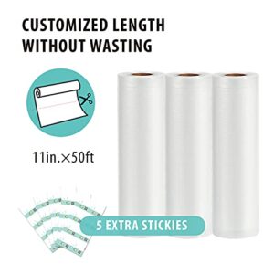 Happy Seal Vacuum Sealer Bags 11x50 Rolls 3 Pack for Food Saver, Seal a Meal, BPA Free, Commercial Grade, Great for Vac Storage, Meal Prep or Sous Vide