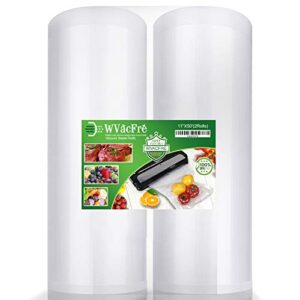 wvacfre 2pack11x50 vacuum sealer freezer bags with commercial grade,bpa free,heavy duty,great for food vac storage or sous vide cooking