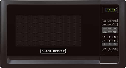 BLACK+DECKER Compact Countertop Microwave Oven 0.7 Cu. Ft. 700-Watts with LED Lighting, Child Lock, White