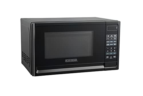 BLACK+DECKER Compact Countertop Microwave Oven 0.7 Cu. Ft. 700-Watts with LED Lighting, Child Lock, White