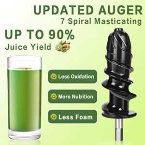 CIRAGO Juicer Machines, Slow Masticating Juicer Extractor Two Speed Adjustment, Easy to Clean, Quiet Motor, Cold Press Juicer for Vegetables and Fruits, BPA-Free (Green)