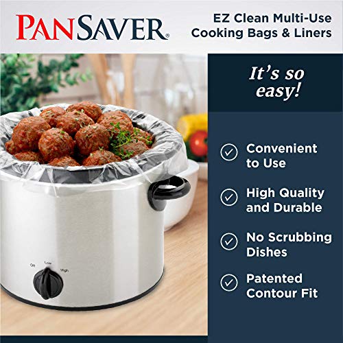 PanSaver EZ Clean Multiuse Cooking Bags and Slow Cooker Liners, 25 Count