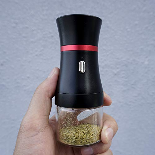 Spacenight Electric Herb Grinder, USB-Rechargeable, 2pcs 1.7oz Glass Herb Chamber - Ideal for Everyday Carry