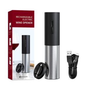 electric wine opener – automatic electric wine bottle, rechargeable corkscrew opener with foil cutter, wine bottle openers, cordless wine opener for home kitchen party bar wedding