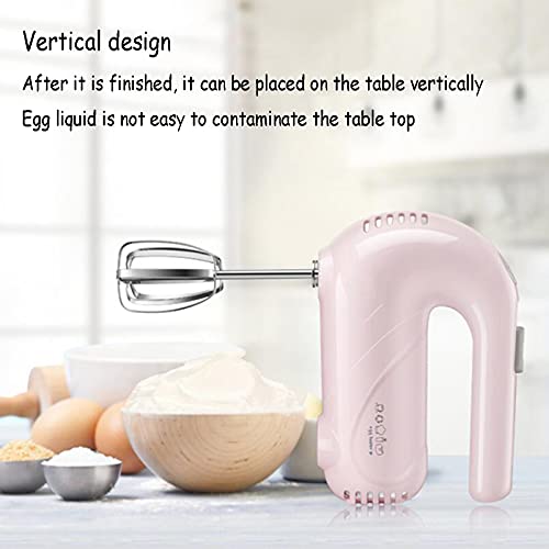 Lihuzmd Handheld Electric Mixer,Electric Whisk Household Electric Small Whipped Egg and Cream Mixer for Food Beater, Egg, Cakes, Batters,Pink