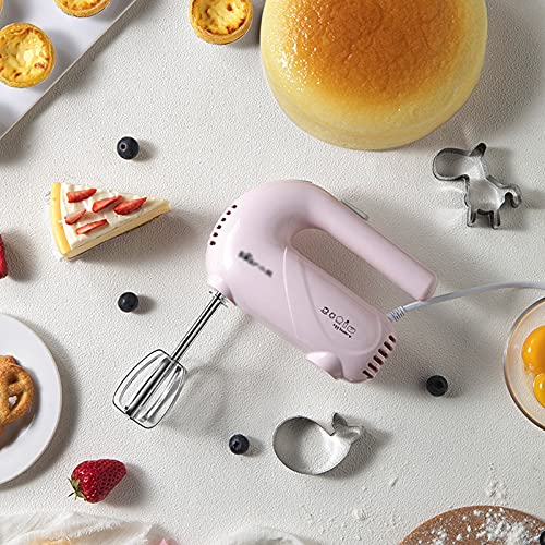 Lihuzmd Handheld Electric Mixer,Electric Whisk Household Electric Small Whipped Egg and Cream Mixer for Food Beater, Egg, Cakes, Batters,Pink