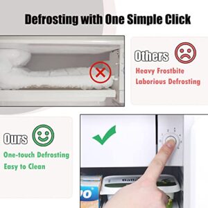 Frestec Mini Fridge, Mini Fridge with Freezer, 3.2 Cu.Ft Mini Refrigerator with One-touch Easy Defrost,37 dB Low Noise, Compact Small Refrigerator for Dorm, Bedroom, Office (Stainless Steel)…