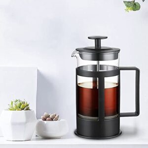 MinLia 350ml 600ml 800ml Rust-Free Borosilicate Glass Stainless Steel Press Glass Thermos for Coffee Drinkwares(350ml)