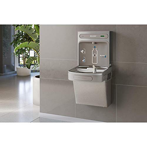 Elkay LZS8WSLK EZH2O Bottle Filling Station with Single ADA Cooler, Filtered, 8 GPH, Light Gray & EZS8L Wall Mount ADA Non-Filtered Cooler, 8 GPH, Light Gray Granite