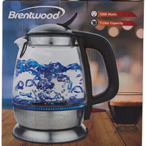 Brentwood Appliances Kt-1910bk 1-liter Cordless Glass Electric Kettle