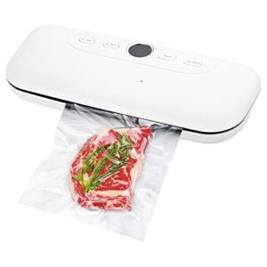 vacuum sealer machine, automatic food vacuum sealing for food storage & preservation, apply to dry, wet and other kinds of food, vacuum pumping function, simple design and 10 pcs seal bags for free