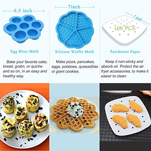 Square Air Fryer Accessories 12 pcs with Recipe Cookbook Compatible with Philips Air Fryer, COSORI