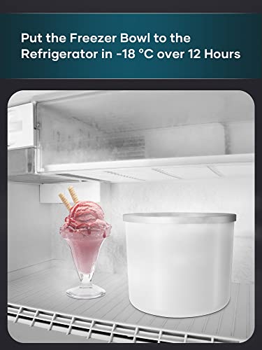 INTASTING Ice Cream Maker, 1.6 Quart Frozen Yogurt-Sorbet, for Homemade Ice Cream, Gelato, Stainless Steel, Silver