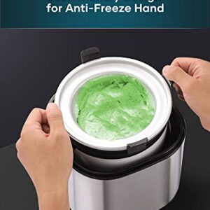 INTASTING Ice Cream Maker, 1.6 Quart Frozen Yogurt-Sorbet, for Homemade Ice Cream, Gelato, Stainless Steel, Silver