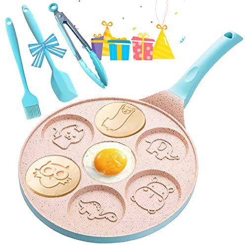 Nonstick Pancake Pan for Kids, Egg Pancake Molds Griddle Pan Stovetop Kids Pancake Maker Pan for Pancakes Flapjack Maker Blini Pan Nonstick Griddle Pan Tortillas