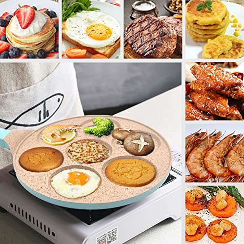 Nonstick Pancake Pan for Kids, Egg Pancake Molds Griddle Pan Stovetop Kids Pancake Maker Pan for Pancakes Flapjack Maker Blini Pan Nonstick Griddle Pan Tortillas