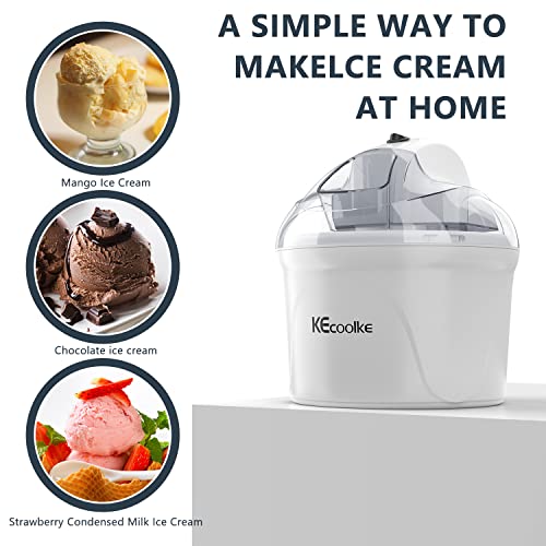 KECOOLKE Ice Cream Maker, Teacher Appreciation Gifts Electric Ice Cream Machine Soft Serve Homemade 1.5 Quart Frozen Yogurt, Sorbet,gelato