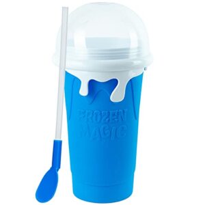 slushie maker cup, slushie maker magic squeeze cup double layer squeeze cup, homemade milkshake maker cooling cup diy for family