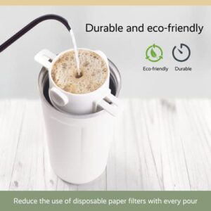 Jocuu Portable Pour Over Coffee Filter, Drip Coffee Maker for Office, Home & Travel, 1- 4 Cups, Stainless Steel, Collapsible, Heat-Resistant Handles, Reusable & Paperless