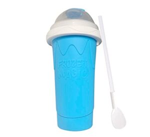 diy slushie maker cup, quickly frozen cup cooling maker cup, portable icy silicone cup homemade milk shake ice cream maker for children and family(blue)