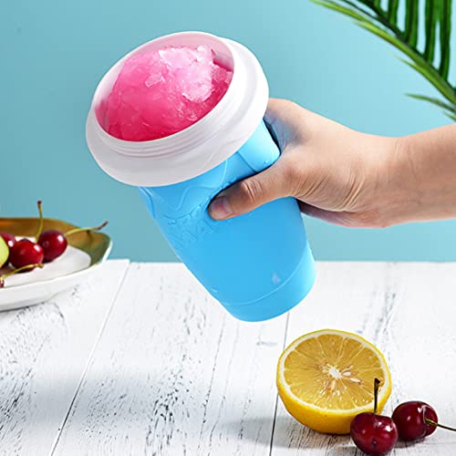 DIY Slushie Maker Cup, Quickly Frozen Cup Cooling Maker Cup, Portable Icy Silicone Cup Homemade Milk Shake Ice Cream Maker for Children and Family(Blue)