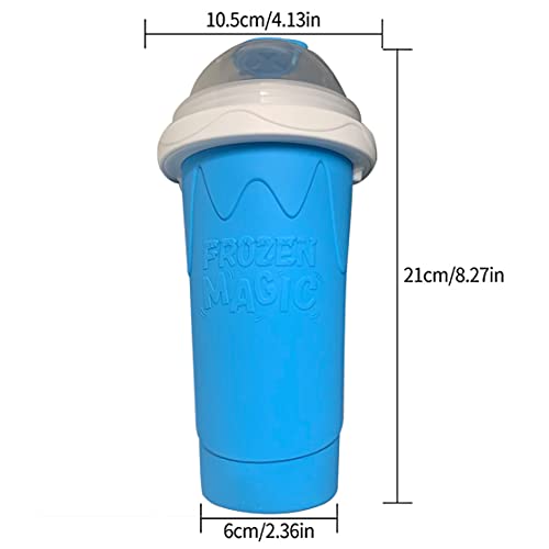 DIY Slushie Maker Cup, Quickly Frozen Cup Cooling Maker Cup, Portable Icy Silicone Cup Homemade Milk Shake Ice Cream Maker for Children and Family(Blue)