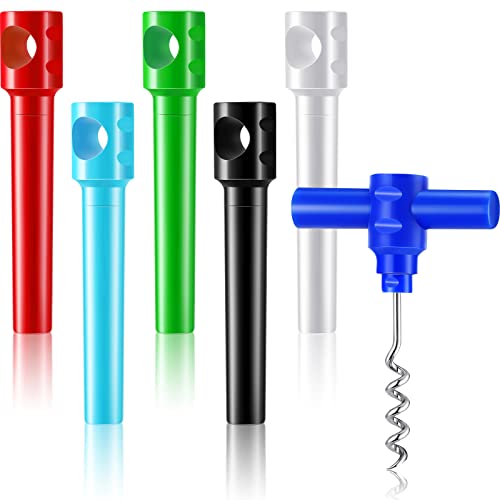 6 Pcs Travel Pocket Wine Corkscrew Portable Wine Opener Plastic Wine Cork Opener Mini Camping Cork Screw for Restaurant Wine Bottle Camping Travel Gift