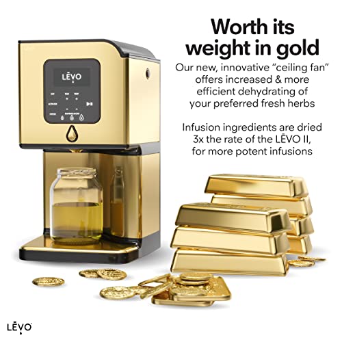 LEVO Lux - Premium Herbal Oil Infusion Machine - Botanical Extractor - Herb Dryer, Decarboxylator, & Oil Infuser - Gourmet Edible Infusion Maker - For Infused Gummies, Brownies & More - Black