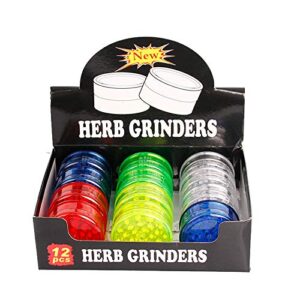 magnetic plastic grinder crusher 63 mm 3 layers assorted colors (12pcs)