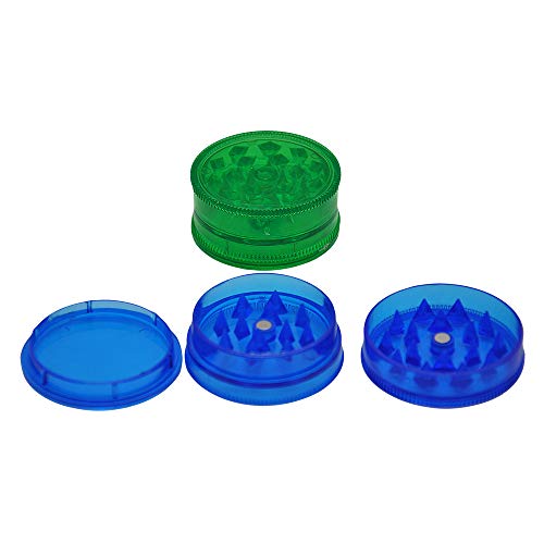 Magnetic Plastic Grinder Crusher 63 mm 3 Layers Assorted Colors (12pcs)