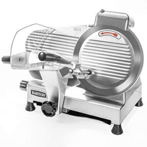barton commercial meat slicer w/10″ blade semi-auto stainless steel electric food cutter machine home cheese bread deli vegetable potato