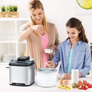 KECOOLKE Ice Cream Maker, Teacher Appreciation Gifts Electric Ice Cream Machine Countertop Fruit Soft Serve Homemade Large Capacity 2 Quart Frozen Yogurt Sorbet gelato