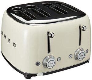 smeg 50s retro line cream 4×4 slot toaster