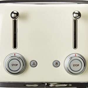 Smeg 50s Retro Line Cream 4x4 Slot Toaster