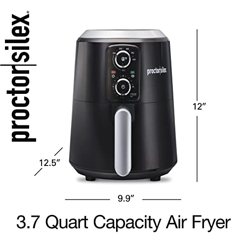 Proctor Silex 3.7 QT Air Fryer Oven with Temperature Control, 30 Min Timer, Non Stick Basket, 1350W, Black (35056)
