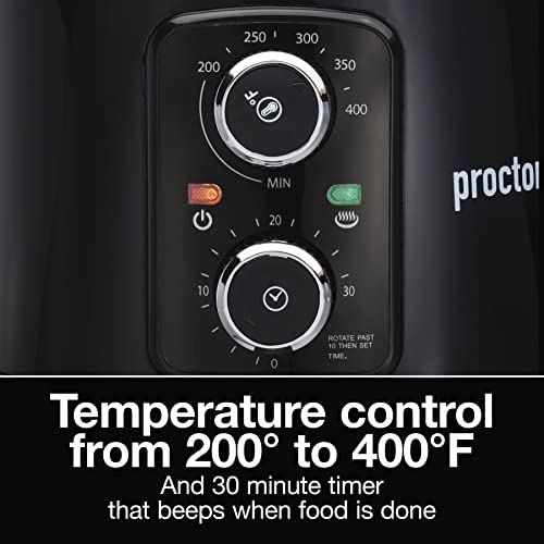 Proctor Silex 3.7 QT Air Fryer Oven with Temperature Control, 30 Min Timer, Non Stick Basket, 1350W, Black (35056)