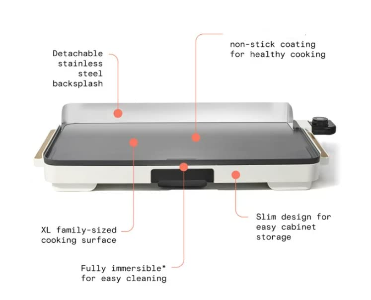 12" X 22" Extra Large Griddle, White Icing By Drew Barrymore