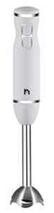 new house kitchen immersion hand blender 2 speed stick mixer with stainless steel shaft & blade, 300 watts easily food, mixes sauces, purees soups, smoothies, and dips, ivory