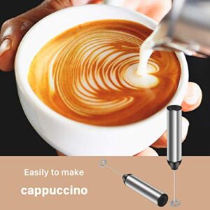 Electric USB Rechargeable Milk/Coffee Frother,Royal Handheld Foam Maker/Mixer for Latte, Cappuccino, Frappe Drink, Hot Chocolate, Stainless Steel Silver…