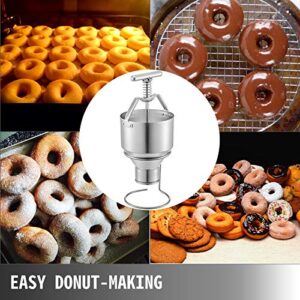 VBENLEM Donut Depositor 5L Capacity Donut Dropper Hopper Food-Grade Aluminum Manual Donut Dispenser 6 Adjustable Thicknesses Donut Hopper with Stand Donut Batter Dispenser for Home & Commercial Use