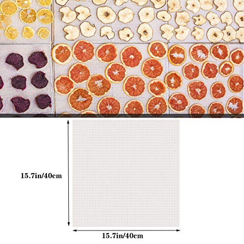 5 Pieces Square Silicone Dehydrator Sheets,15.7" x 15.7" Non-stick Fruit Dehydrator Mats,Reusable Steamer Mesh Mat Baking Mats for Fruit Dryer