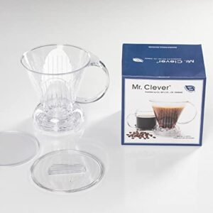 clever coffee dripper with bonus filters included (clear)