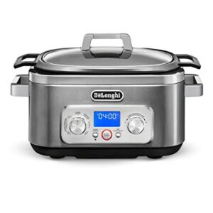 De'Longhi Livenza 7-in-1 Multi-Cooker Programmable SlowCooker, Bake, Brown, Saute, Rice, Steamer & Warmer, Easy to Use and Clean, Nonstick Dishwasher Safe Pot, (6-Quart), Stainless Steel