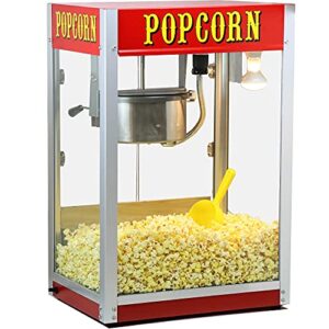 paragon theater pop 8 ounce popcorn machine for professional concessionaires requiring commercial quality high output popcorn equipment, red