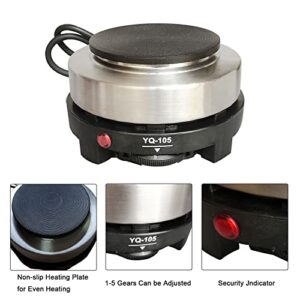 Mini Hot Plate Electric Stove, Small Electric Hot Plate Multi-Function Portable Stove Hot Burner Cooktop Electric Heater for Home Kitchen 110V