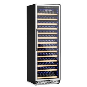rovrak advanced 24 inch wine cooler refrigerator, 154 bottle large capacity frost free wine fridge, fashion arc handle with digital temperature control screen…