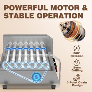 WantJoin Hot Dog Grill Machine, Commercial Electric Hot Dog roller Sausage Machine Hot-dog 7 Roller Grill Cooker Machine (silver)