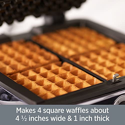 All-Clad Gourmet Digital Waffle Maker with Removable, Dishwasher-safe Plates. 4 slice, Silver